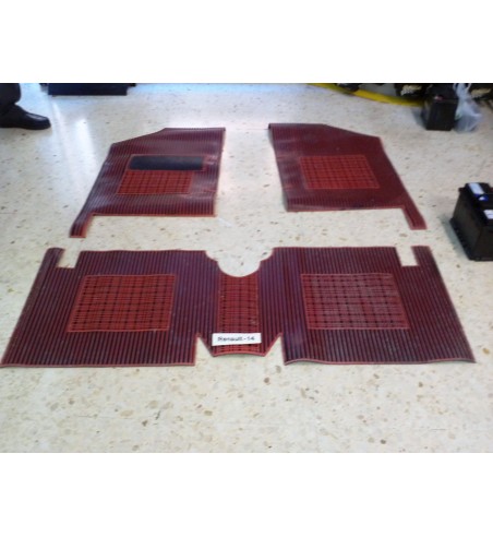 JUEGO ALFOMBRAS ORIGINALES GOMA RENAULT 14 ROJO/NEGRO