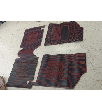 JUEGO ALFOMBRAS ORIGINALES GOMA RENAULT 18 ROJO/NEGRO