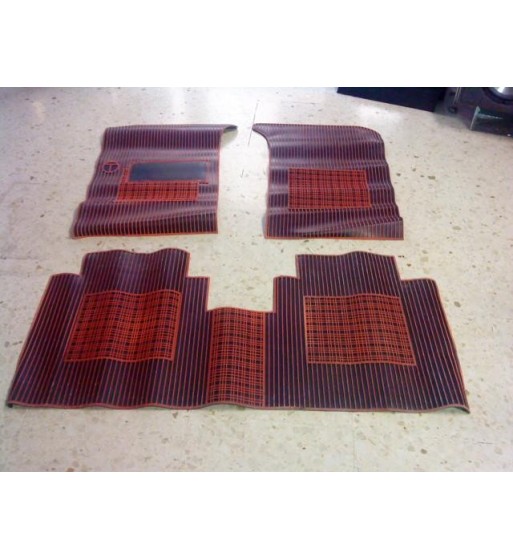 JUEGO ALFOMBRAS ORIGINALES GOMA TALBOT SAMBA ROJO/NEGRO