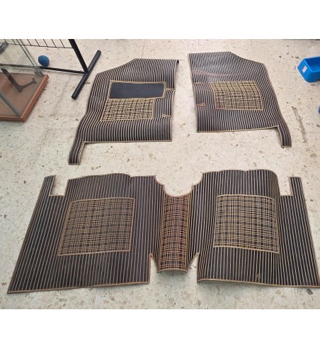 JUEGO ALFOMBRAS ORIGINALES GOMA RENAULT 18 AMARILLO/NEGRO