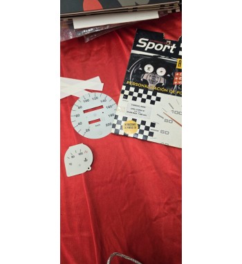 Esferas cuentakilómetros Opel Corsa B fondo blanco Sport 0–200 km/h 7.000 rpm