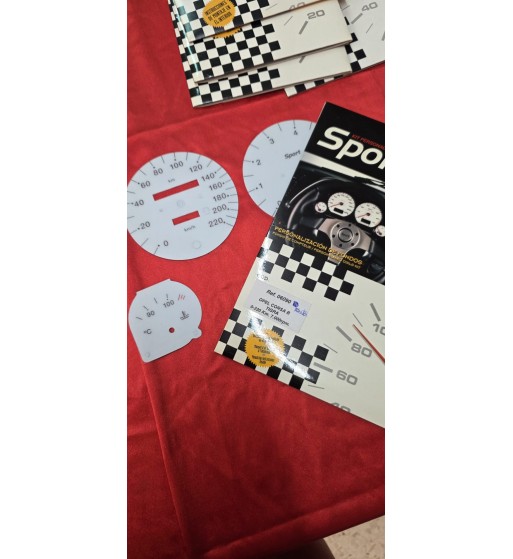 Esferas cuentakilómetros Opel Corsa B / Tigra fondo blanco| Kit deportivo