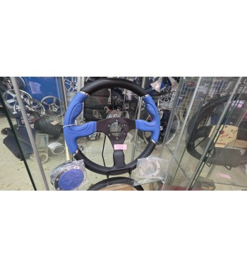 Volante deportivo SW2007BU piel negro y azul | Estilo tuning