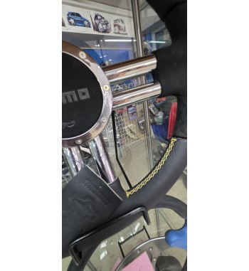 Volante MOMO V6 EVO 35 cm negro | Piel y ante racing